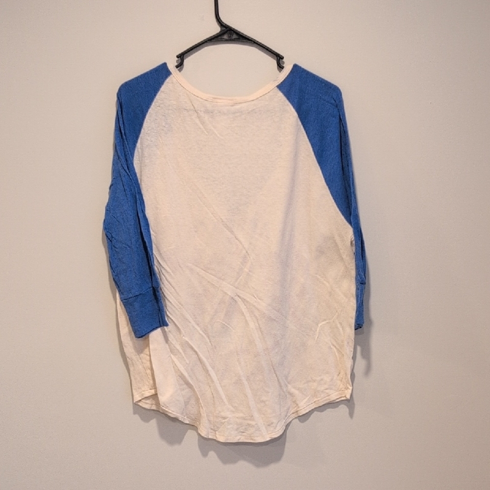 Junk Food Clothing Cream & Blue New England Patriots Raglan Tee - Picture 3 of 3